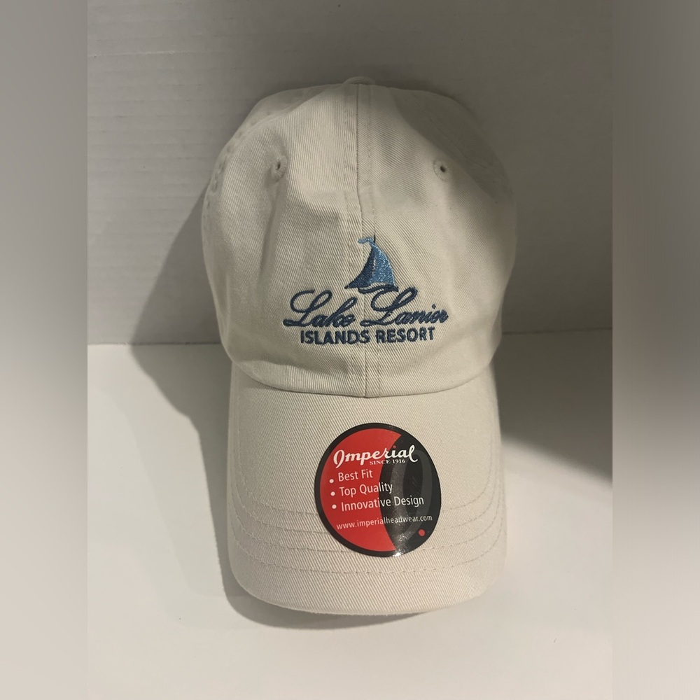 NWT Imperial Headwear Lake Lanier Islands Resort Khaki Baseball Hat